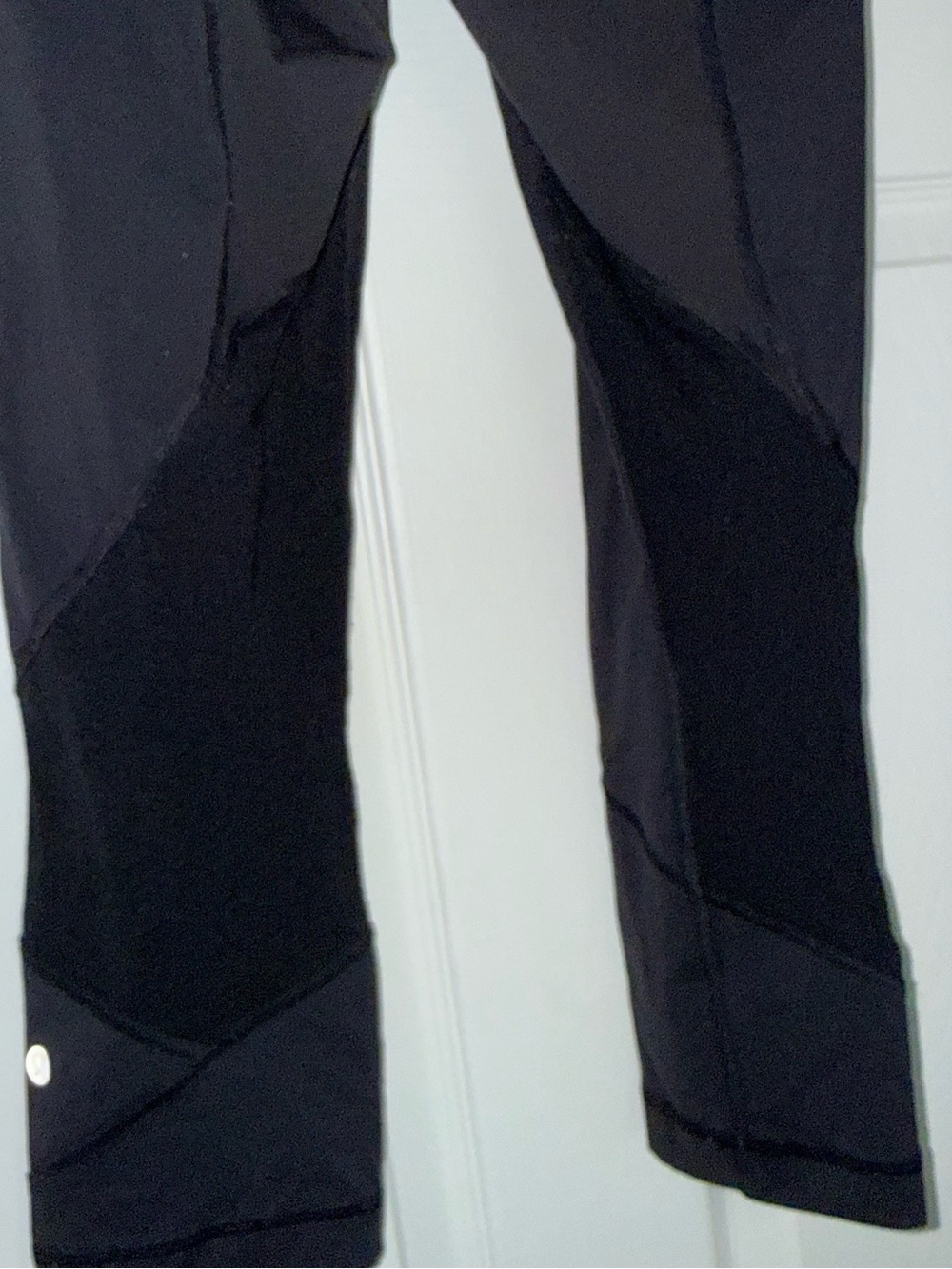 Lululemon Black Crop Leggings - Mesh Cutouts - 6